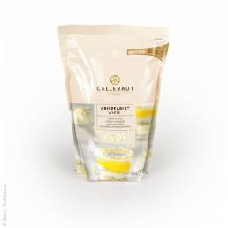 weiße Crispearls in Verpackung von Callebaut